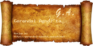 Gerendai Agnéta névjegykártya